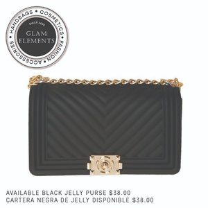 **NWT** Black Chevron Pattern Jelly Purse